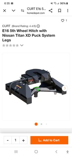 E16 5th wheel hitch with Nissan Titan XD puck system