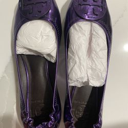 Tory Burch Reva Flats Metallic Purple