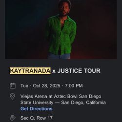 Kaytranada Justice Concert Ticket