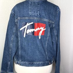 Tommy Hilfiger Denim Jacket XL Women’s Jean Coat  Streetwear