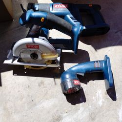 Ryobi Skill Saw, Saw And Light No Battery Or Battery Charger