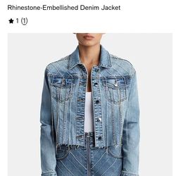 True Religion Rhinestone-Embellished Denim Jacket