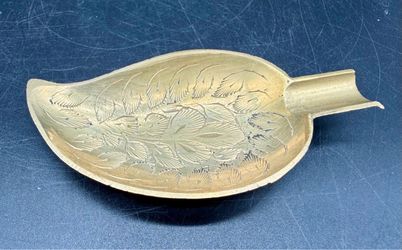 Vintage Brass Leaf Ashtray
