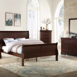 Queen Bed Frame. Dresser. Mirror And One Night Stand 