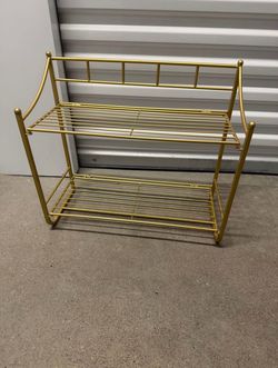 Modern gold 2-tier storage rack