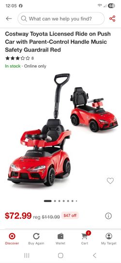 Toyota GR SUPRA Licensed Ride on Push Car RED kids toy