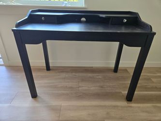Black Wood Desk with 2 Drawers