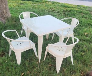 Kids flash metal table Set with 4 Arm Chairs