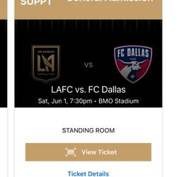 LAFC Vs Fc Dallas 6/1/24 Tickets
