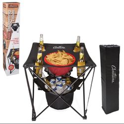 Tailgating Table Collapsible Folding Camping Table w Insulated Cooler