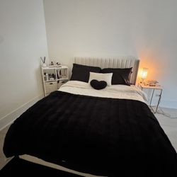 Queen Size Bed + Mattress + Headboard for sale!