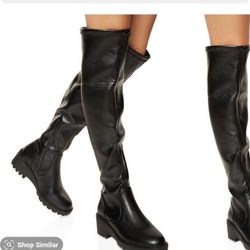 Size 11 Thigh High Black Boots 