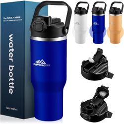 Stainless Steel Water Bottle Double-Walled Vacuum Insulated Tumbler 32 oz Blue