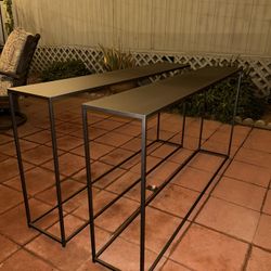 Grey Iron Narrow Console Table