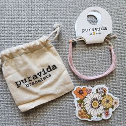 Puravida Bracelet (Pink) With Bag And Sticker