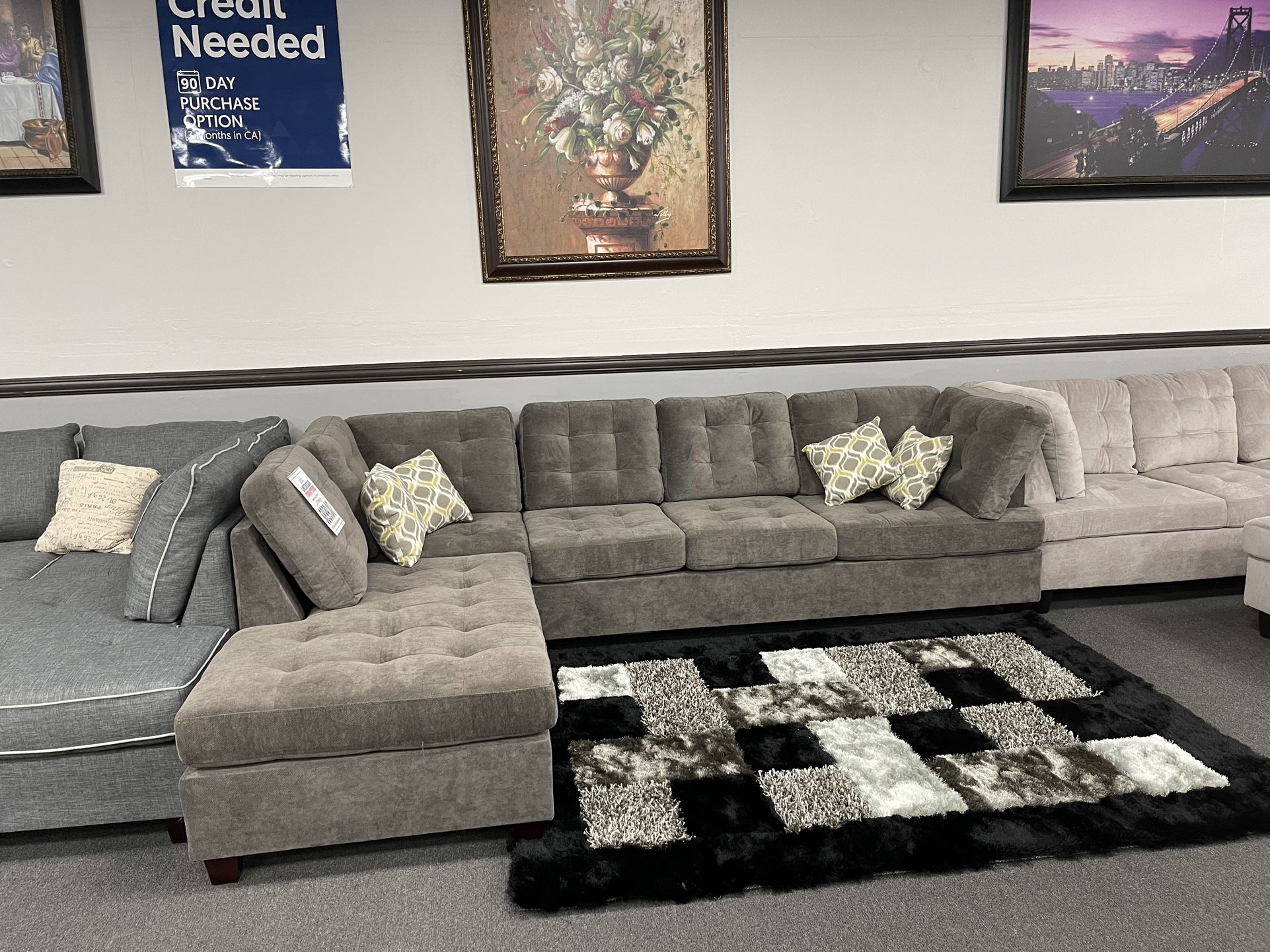 Gray Sofa Sectional w/ Reversible Chaise