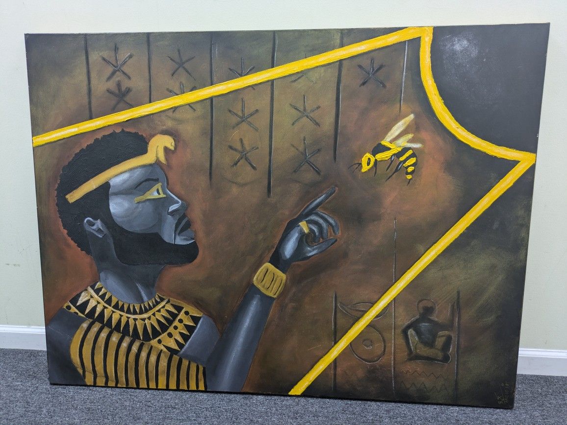 Large Oil And Pastel Painting