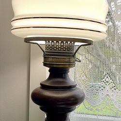 Vintage Lamp with a Wooden Base