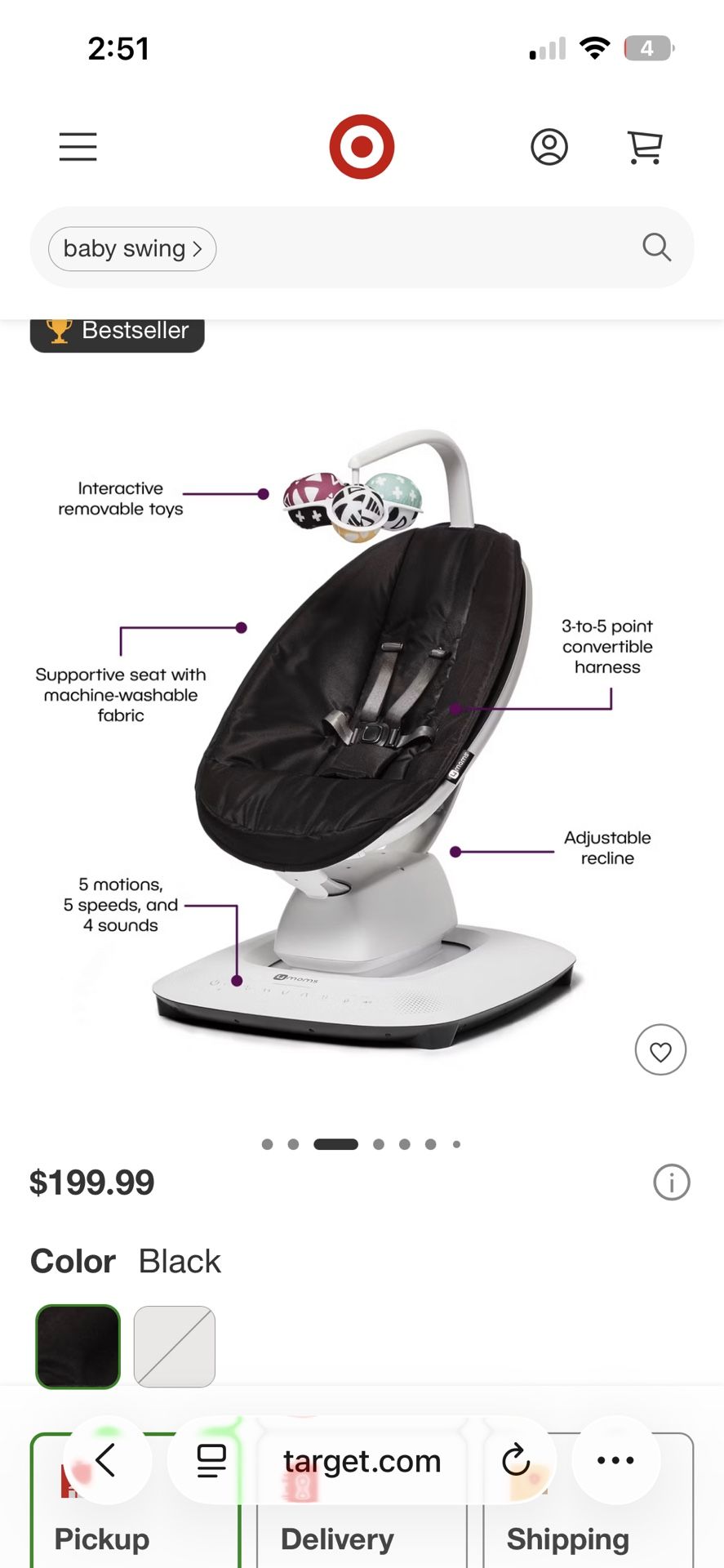 4 Moms mamaroo Baby Swing