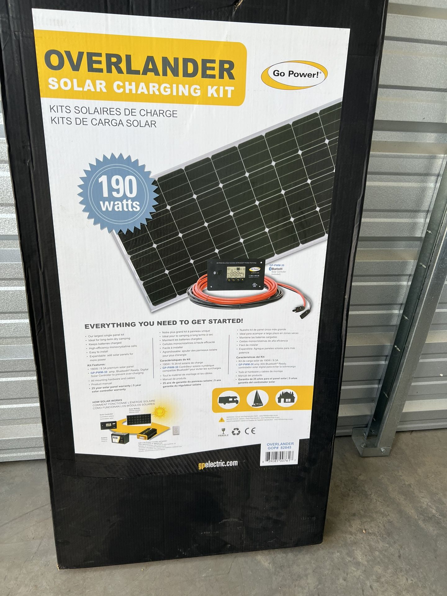 Go Power! Overlander-E 190W Solar Expansion Kit , Black