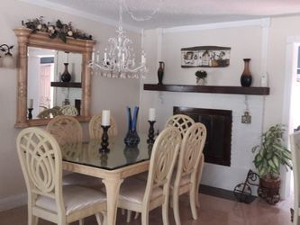 Cream 6 Chair Dining Room Set