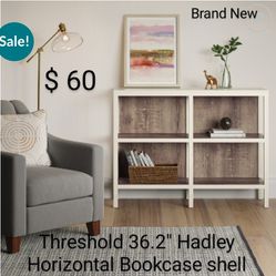 Brand New Threshold 36,2" Hadley Horizontal Bookcase Shell White