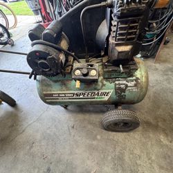 Air Compressor, Old School But Still Works Comes With Air Hoses