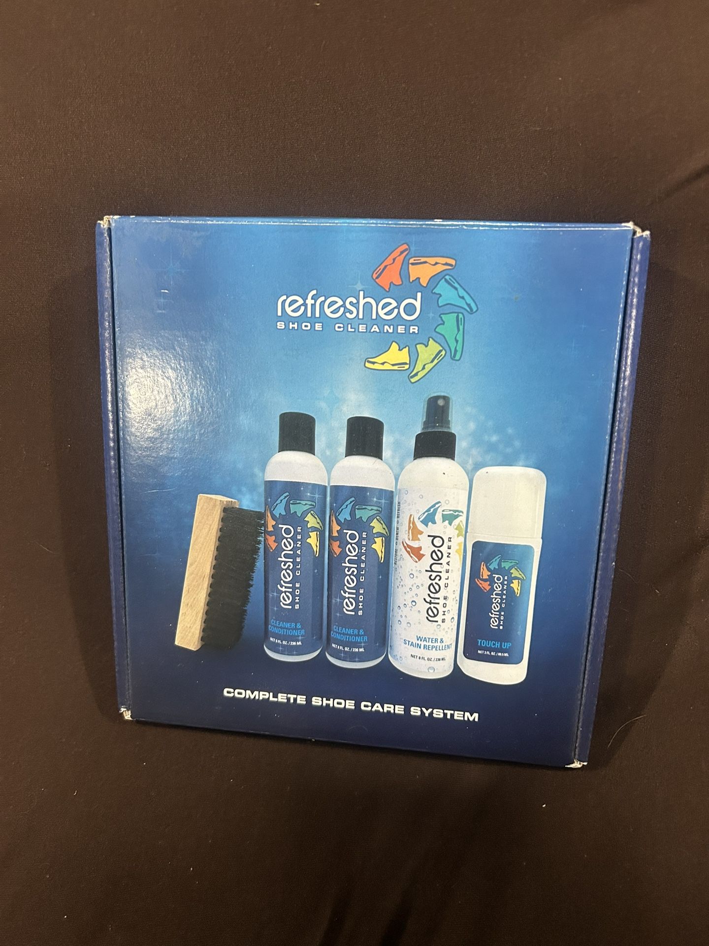 Refreshed Complete Shoe Cleaner Kit – 4 Bottles + Brush