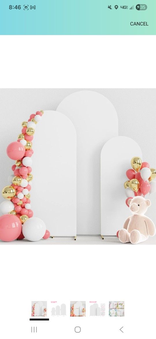 Wokceer Set of 3 Wedding Arch Cover Spandex Fitted Wedding Arch Stand Covers for Round Top Chiara Arch Backdrop Stands Cover for Birthday Party Ceremo