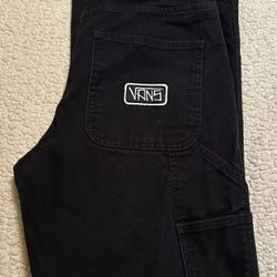 Vans Men's Y2k Pants Black Canvas Elijah Berle Carpenter Skater Baggy Loose Fit-Size: 29x29  💥$22💥