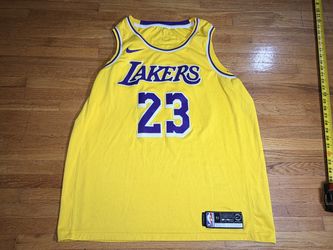 Nike LeBron James #23 LA Lakers Swingman Jersey Yellow Size 52 XL