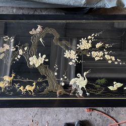 Vintage Chinese Inspired Table With Two Cabinets