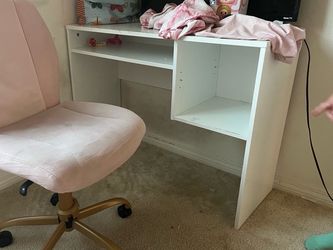 White Wooden Study Desk with Shelves