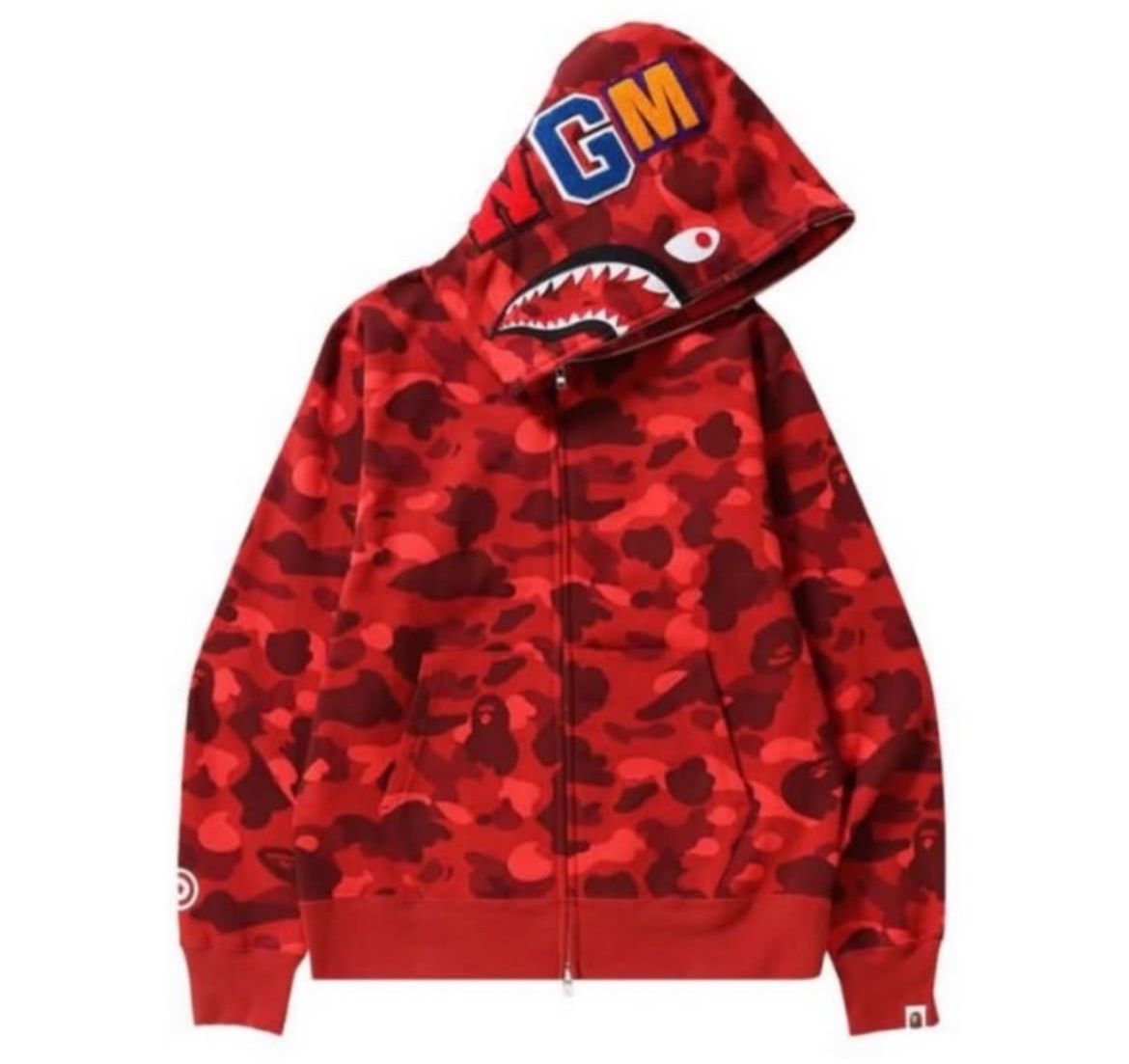 Red Zip Up Bape Hoodie
