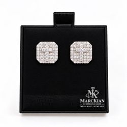 925 Sterling Silver 0.64CTW MOISSANITE Square Cross Stud Earrings