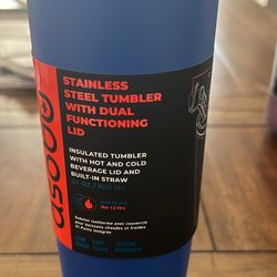 Asobu Stainless Steel Tumbler, 20 oz, Blue, Dual-Functioning Lid, Insulated