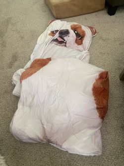 Sleeping bag for kids with dog print