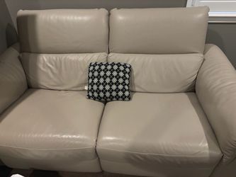 Dual Reclining Electric Leather Couch