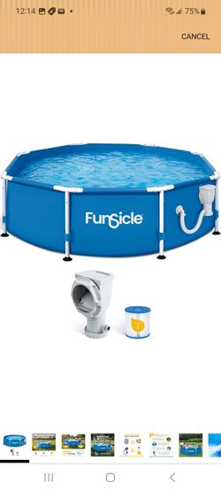 Funsicle Activity 8'x30 Above Ground Swimming Pool with Pump, Blue
Round Swimming Pool includes FiltraBoost 400 GPH Filter Pump With AutoSkimmer, Type