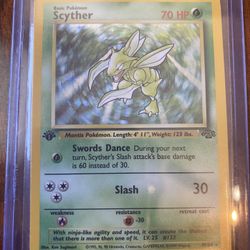 Pokemon 1st Edition Scyther Holo Jungle Set 10/64 LP/NM