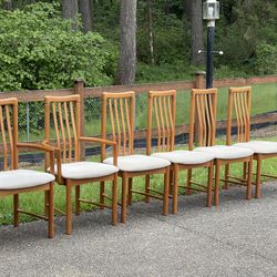 Benny Linden Mid Century Modern Danish Teak Dining Chairs - Set of 6