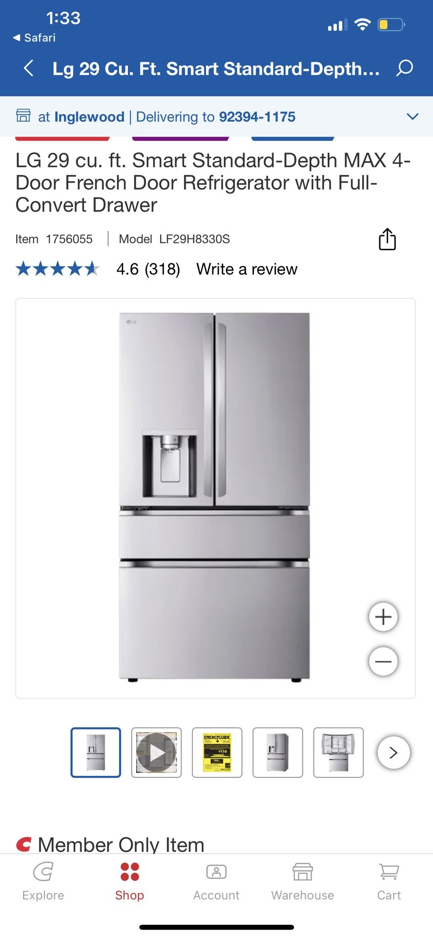 LG Counter-Depth MAX with Zero Clearance 3-Door French Door Refrigerator 2