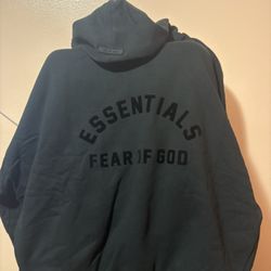 Jet Black Essential Hoodie Size Xl 