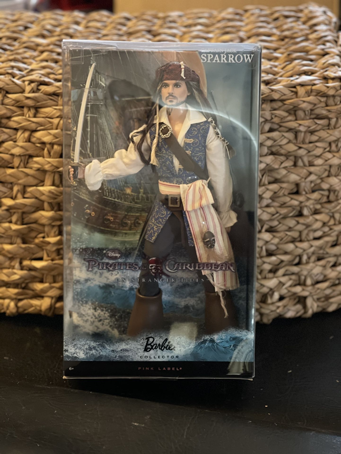 Barbie Captain Jack Sparrow collector pink label pirates of the Caribbean on stranger tides Disney doll Johnny Depp