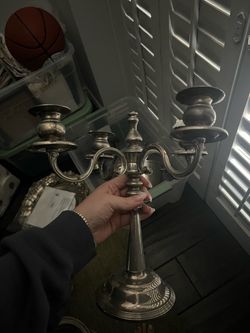 2 silver plated candelabras