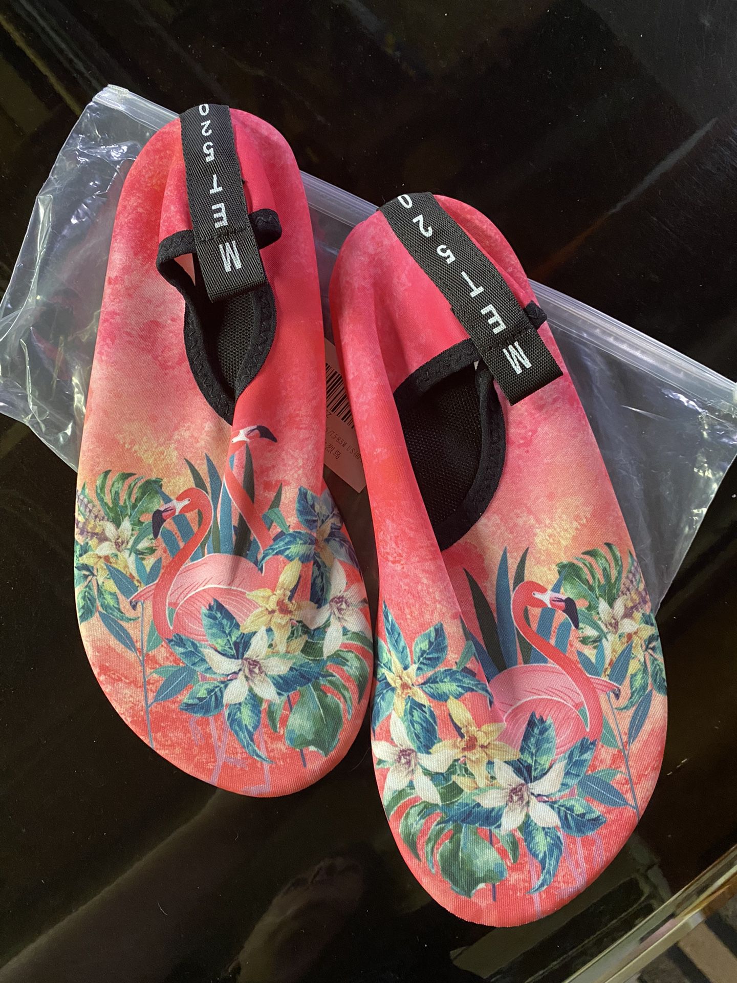 Brand New Flamingo Water Shoes  (size mismarked, actually size 10