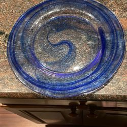 3 Swirl glass plates 