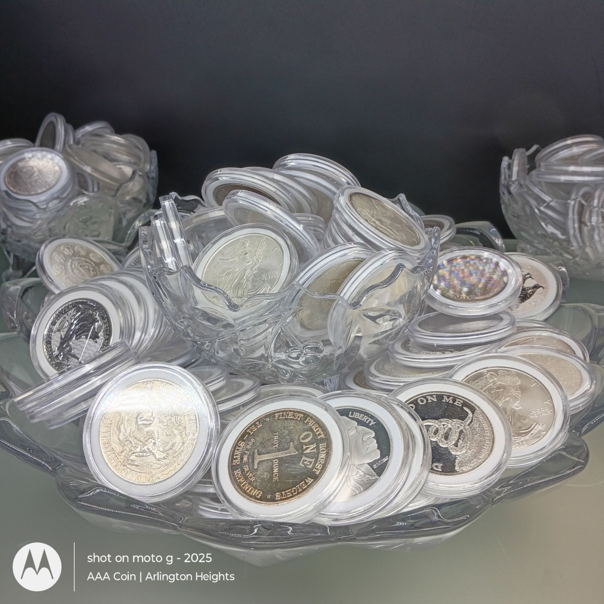 Silver Eagle Style Collectible Coins & 5 oz Silver Bullion Bars – Numismatic Items