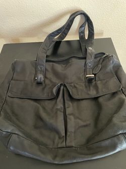 Vintage Black Leather Kenneth Cole Tote Bag