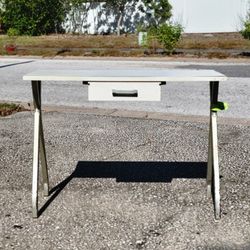 White Laminated Table With Drawer